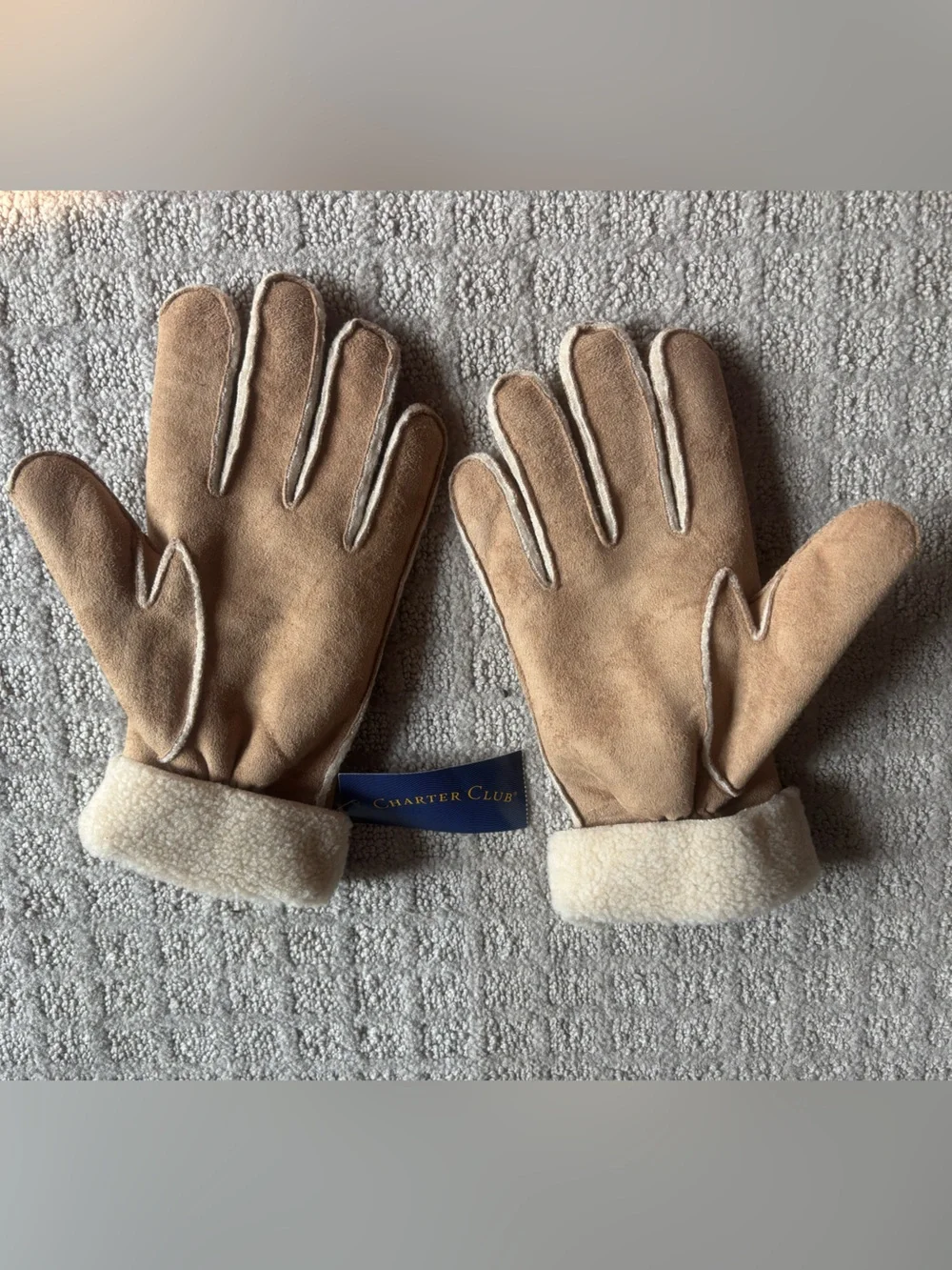Charter Club Tan Fleece-Lined Gloves
